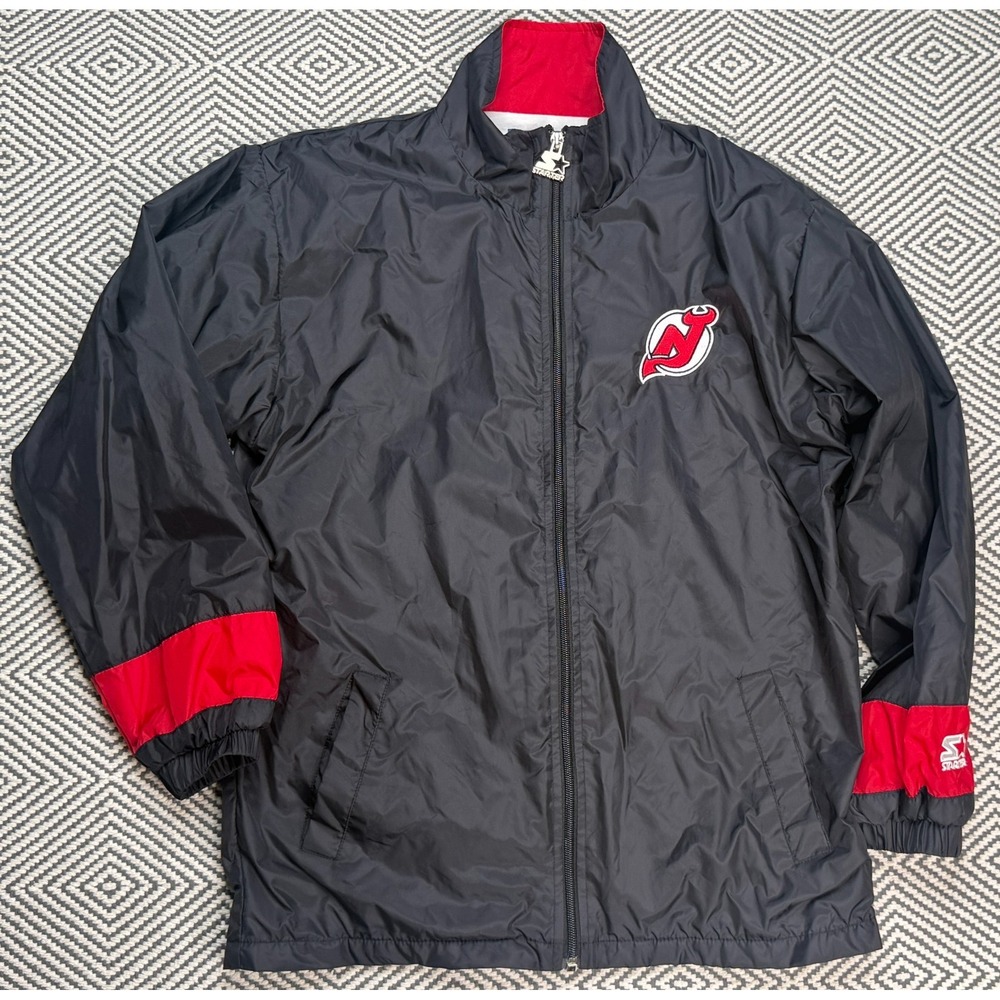 Starter NHL New Jersey Devils Embroidered Lined Windbreaker Jacket Size Medium